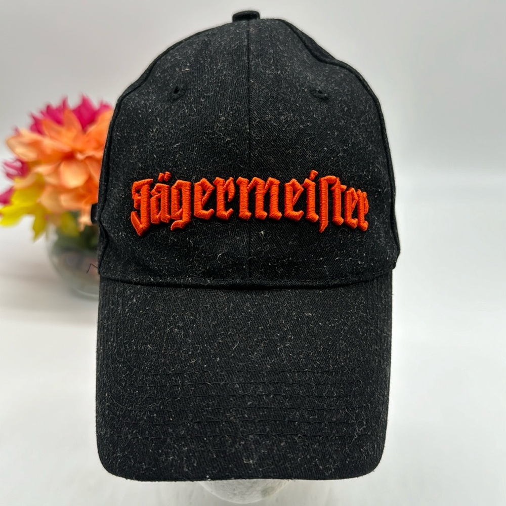 Jaegermeister Black Hat with Orange Embroidery Adjustable